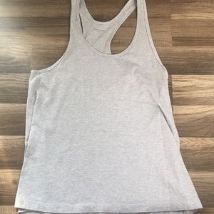 Eileen Fisher gray white striped tank top Small